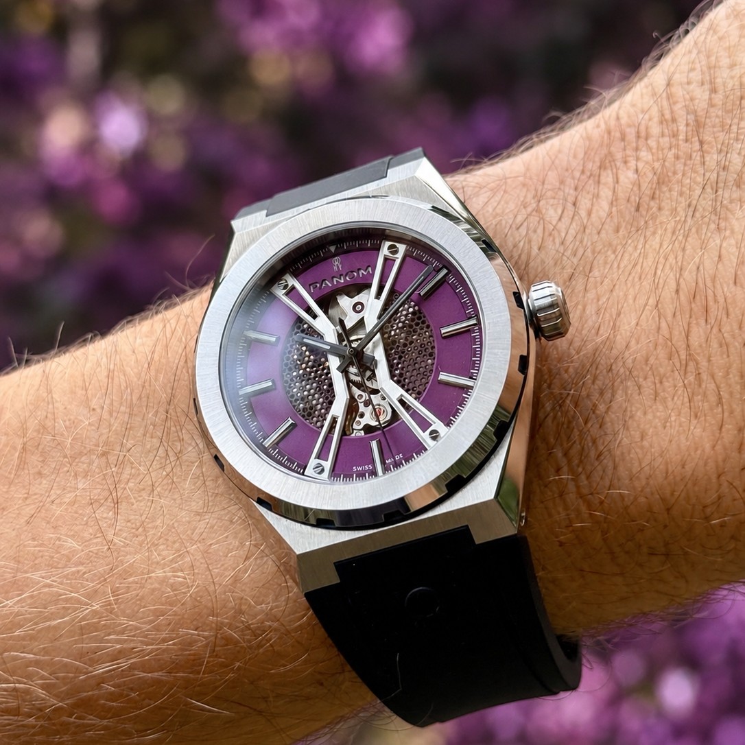 Purple PANOM TheHive on the wrist